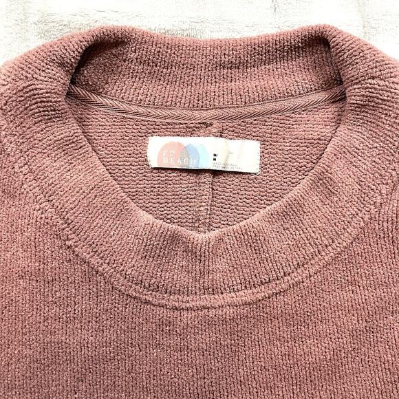 Free People FP Beach Happy Pullover Mauve Dusty Rose Sweater M Chenille Cozy - Picture 2 of 15
